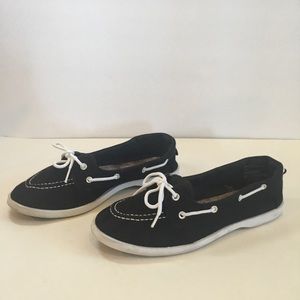 Black Flat Boat Shoes